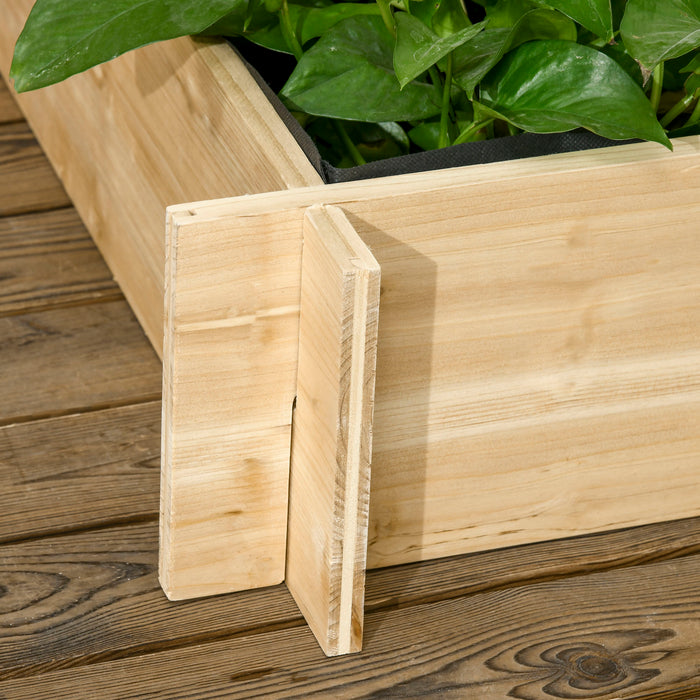 3 Tier Garden Planter with Trellis - Wooden Raised Beds for Vine Climbing, 95x95x110cm in Natural Tone - Ideal for Garden Enthusiasts and Urban Farmers