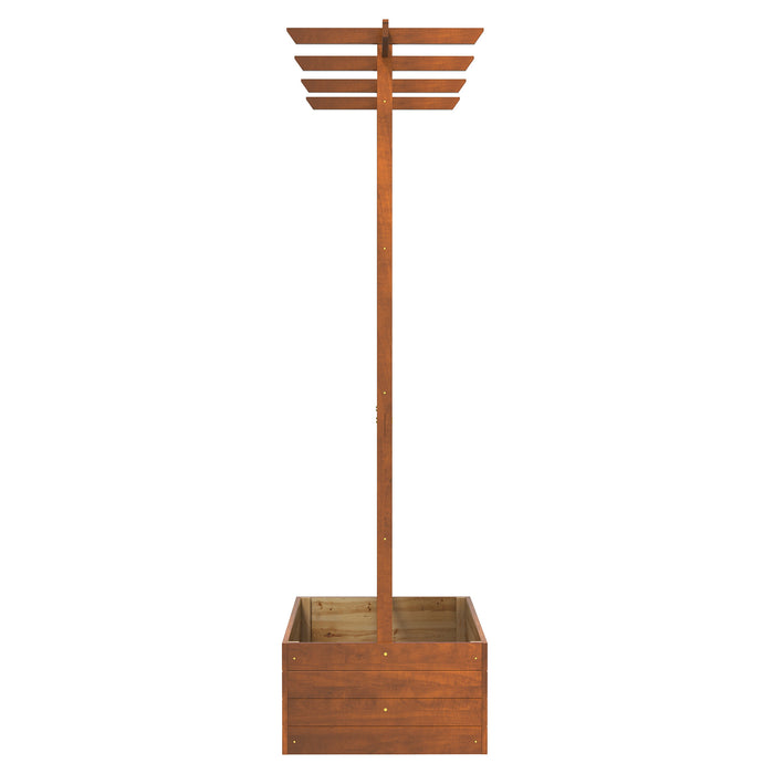 Wooden Trellis Planter Box - Elevated Gardening Bed for Vegetables, Herbs, and Flowers - Perfect for Outdoor Planting and Home Garden Decor