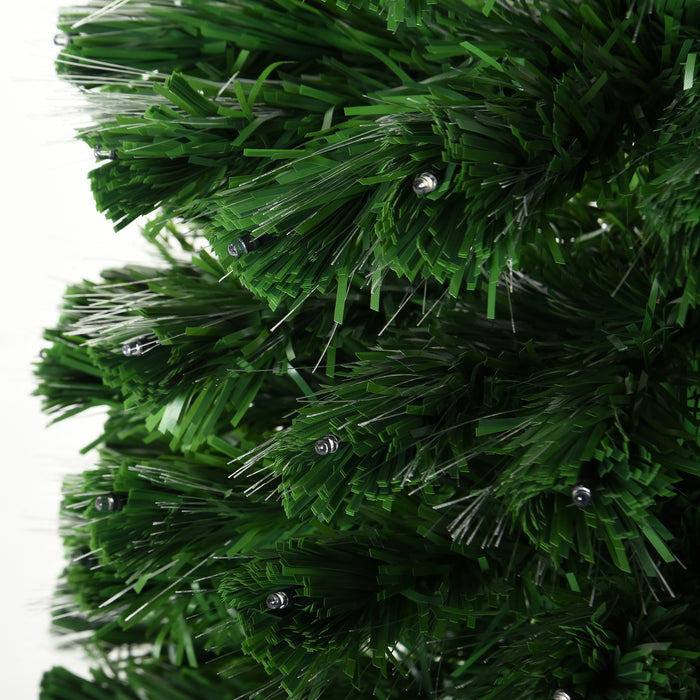 5ft 150cm Green Fiber Optic Artificial Christmas Tree - Multi-Color LED Lights and Festive Decoration - Ideal for Holiday Home Decor and Celebrations
