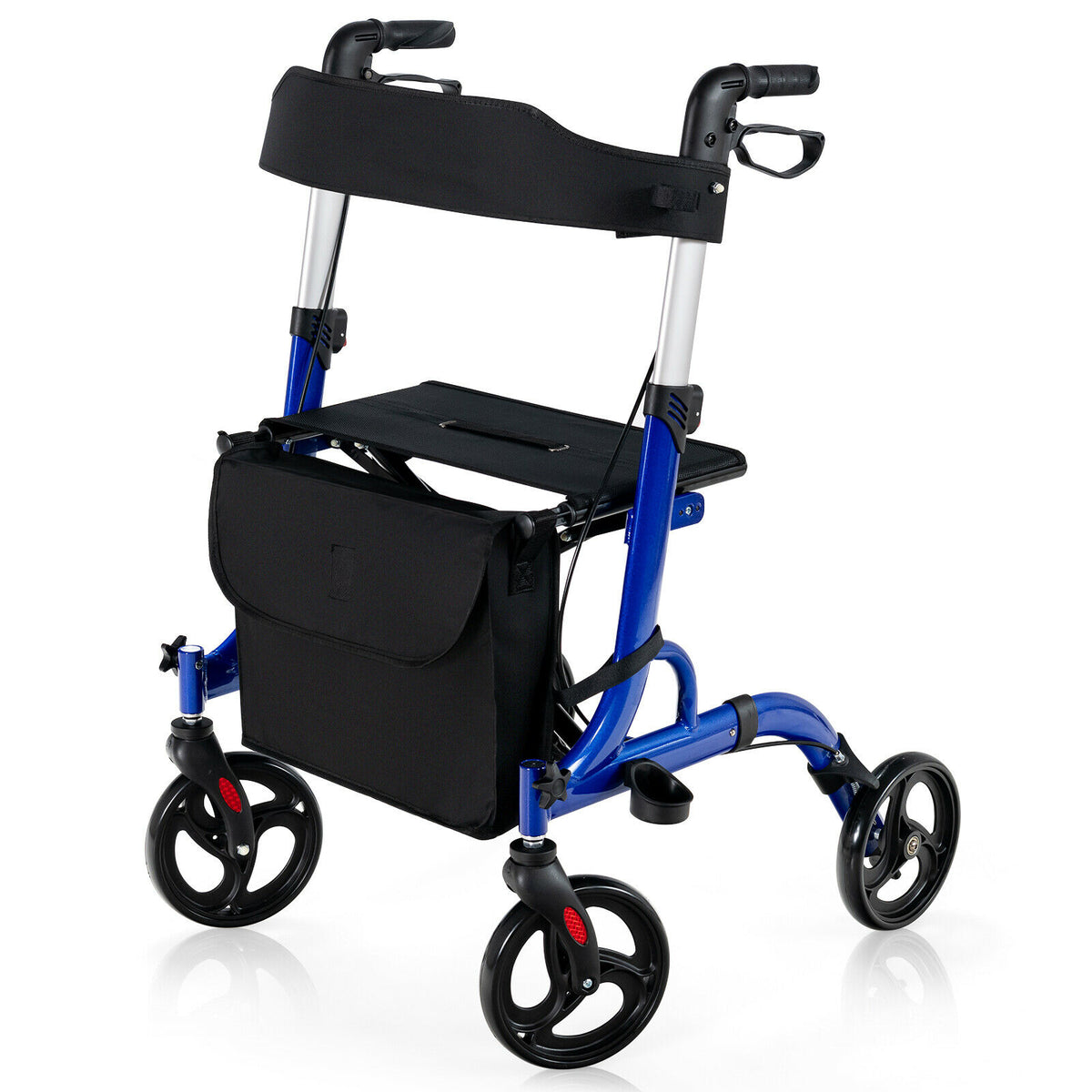 Walker Aluminium - 2 In 1 Mobility Walking Aid With Adjustable Seat in Blue - Ideal Solution For Improved Mobility And Rest