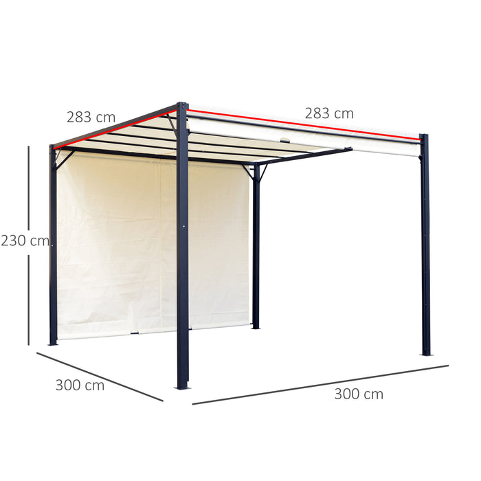 Garden Metal Gazebo 3x3m - Party Canopy Outdoor Tent with Sun Shelter, Removable & Adjustable Cream Cover - Ideal for Gatherings and Protection from Elements