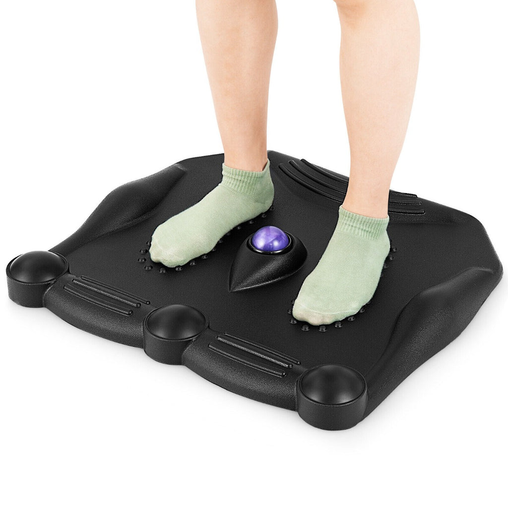 Ergonomic Anti Fatigue Mat - Rolling Massage Ball and Point Features in Elegant Black - Perfect for Relieving Muscle Tension and Fatigue