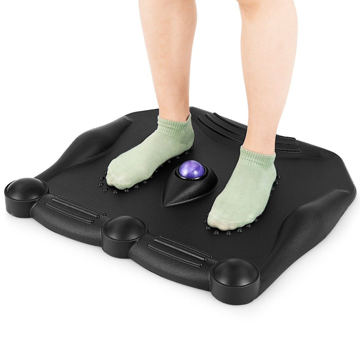 Ergonomic Anti Fatigue Mat - Rolling Massage Ball and Point Features in Elegant Black - Perfect for Relieving Muscle Tension and Fatigue
