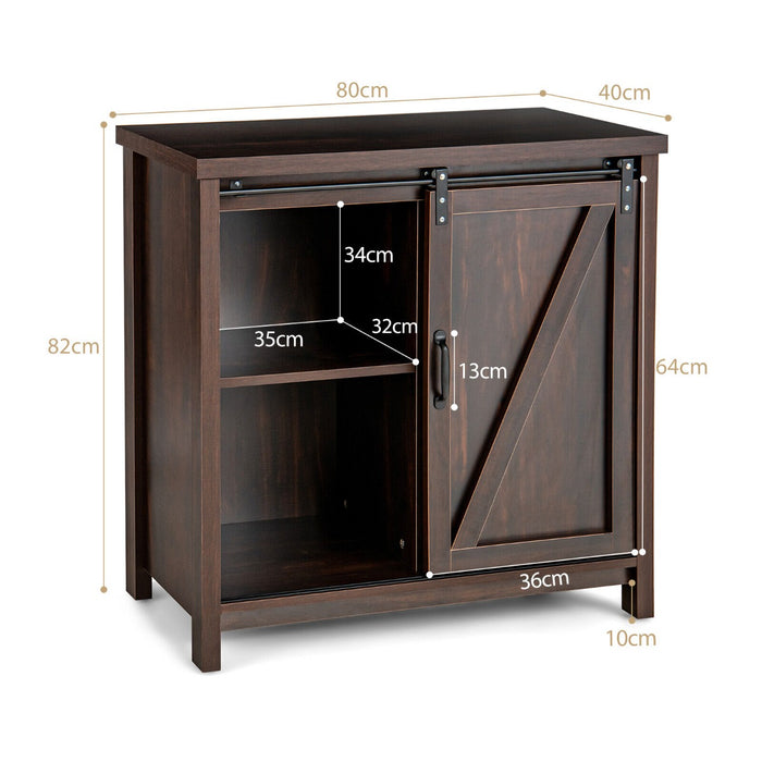 Freestanding Organizer - Rustic Sideboard Buffet Storage Cabinet in Brown - Ideal for Organizing Domestic Goods