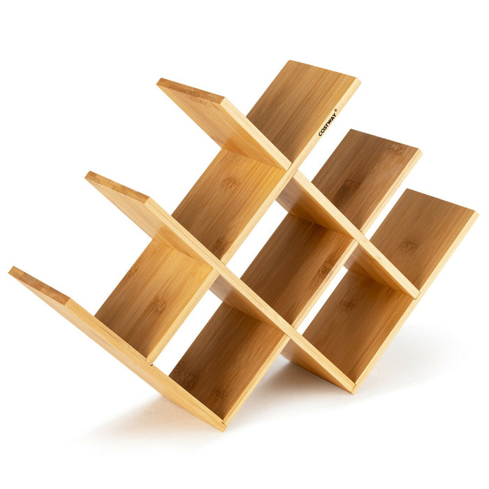 Bamboo 8-Bottle Wine Rack - Odorless Paint Finish, Ideal for Home and Bar - Perfect for Wine Enthusiasts and Entertaining.