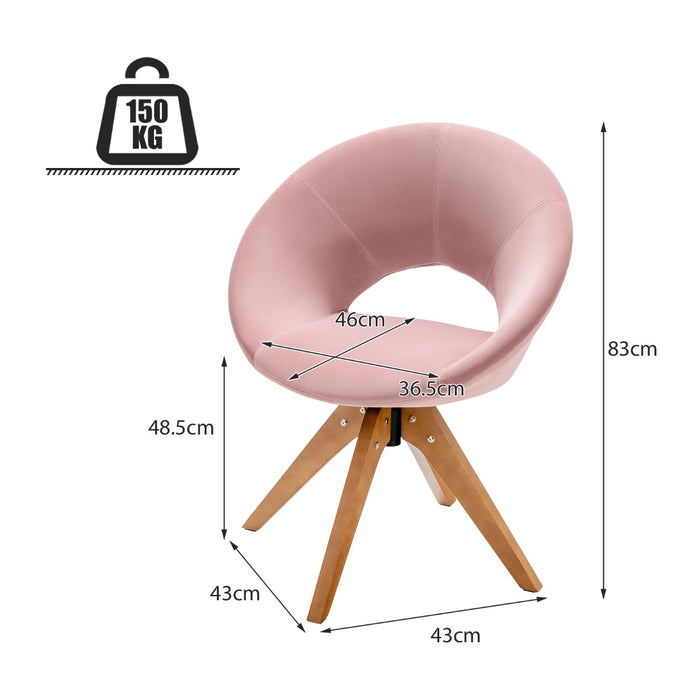 Versatile 360° Swivel Chair - Luxurious Blue Velvet Accent Chair for Living Room, Bedroom, and Office - Ideal Comfortable Seating Solution for Space Optimization