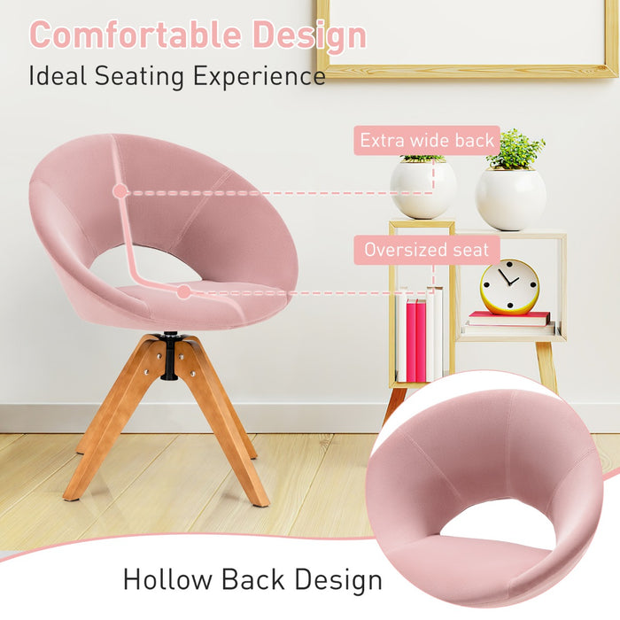 Versatile 360° Swivel Chair - Luxurious Blue Velvet Accent Chair for Living Room, Bedroom, and Office - Ideal Comfortable Seating Solution for Space Optimization