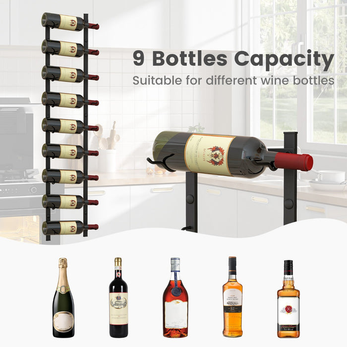 Metal Wall Mounted Wine Rack - Organizing Accessory for Wine, Liquor & Champagne - Ideal for Home Bar Enthusiasts