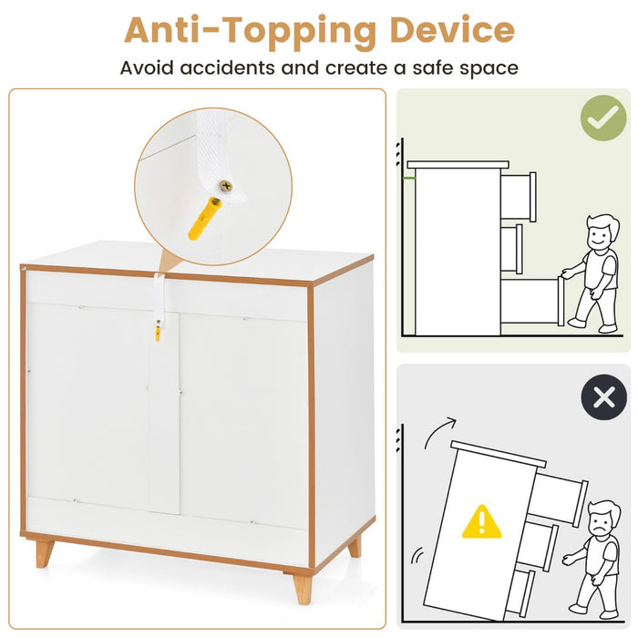 Modern Brand 3 Drawer Chest Dresser - Large Storage Capacity with Embedded Handle in Grey - Ideal for Maximizing Space in Your Bedroom