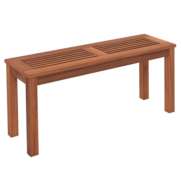 Outdoor Essentials - 2-Person Wooden Patio Bench with Slatted Seat - Ideal Seating Solution for Backyard Gatherings