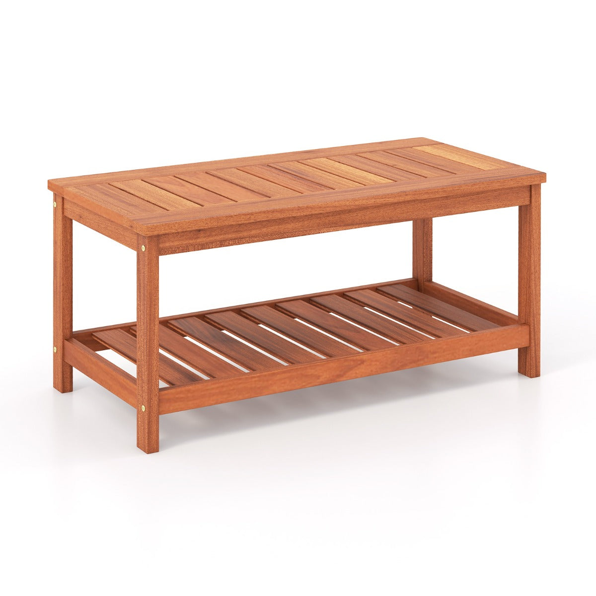 Rustic Solid Wood Patio Coffee Table - Outdoor Companion — Shopsta UK