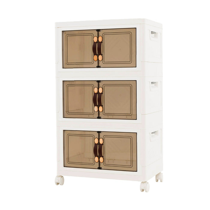 Stackable Storage Bins with Lockable Wheels - Multi-Size 27/34/44/59/78/92.5 Gal, 4-Tier Design - Ideal for Efficient Space Utilization