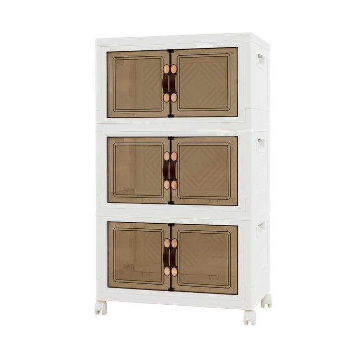 Stackable Storage Bins with Lockable Wheels - Multi-Size 27/34/44/59/78/92.5 Gal, 4-Tier Design - Ideal for Efficient Space Utilization