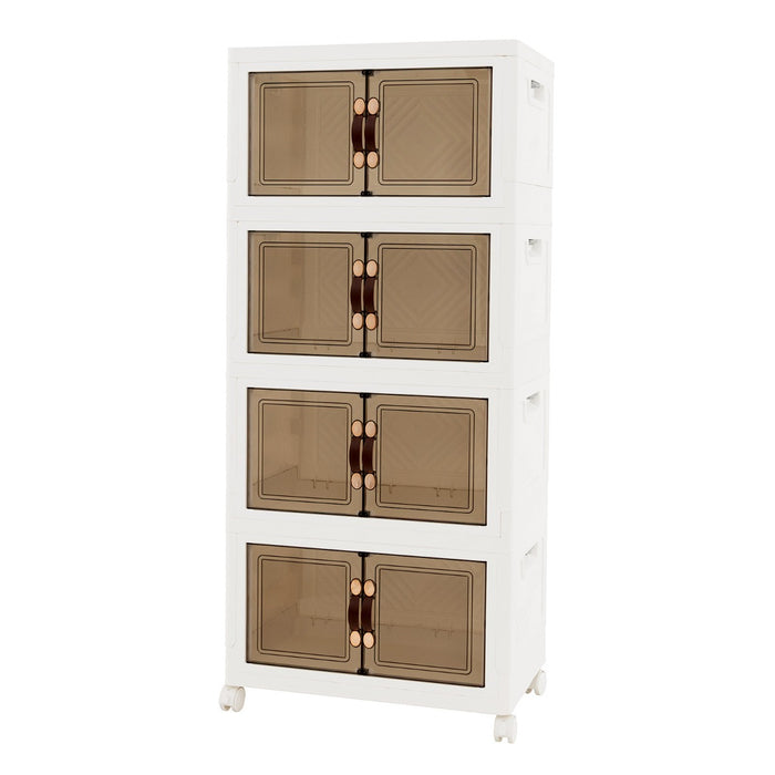 Stackable Storage Bins with Lockable Wheels - Multi-Size 27/34/44/59/78/92.5 Gal, 4-Tier Design - Ideal for Efficient Space Utilization