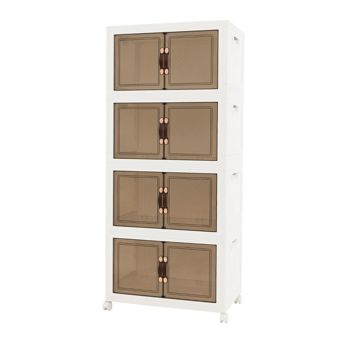 Stackable Storage Bins with Lockable Wheels - Multi-Size 27/34/44/59/78/92.5 Gal, 4-Tier Design - Ideal for Efficient Space Utilization