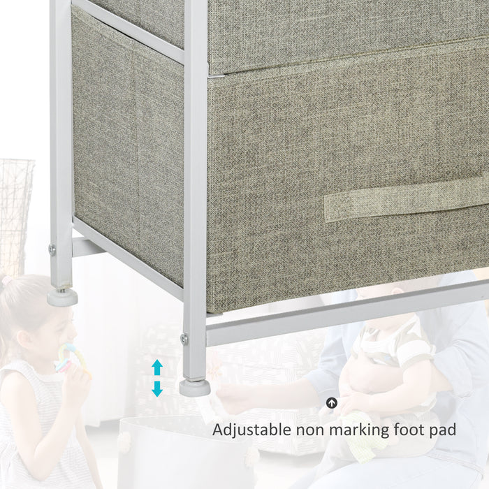 3-Tier Vertical Linen Drawer Storage Cabinet - Metal Frame Dresser Tower with Adjustable Feet - Ideal Organizer for Living Room, Bathroom, Kitchen
