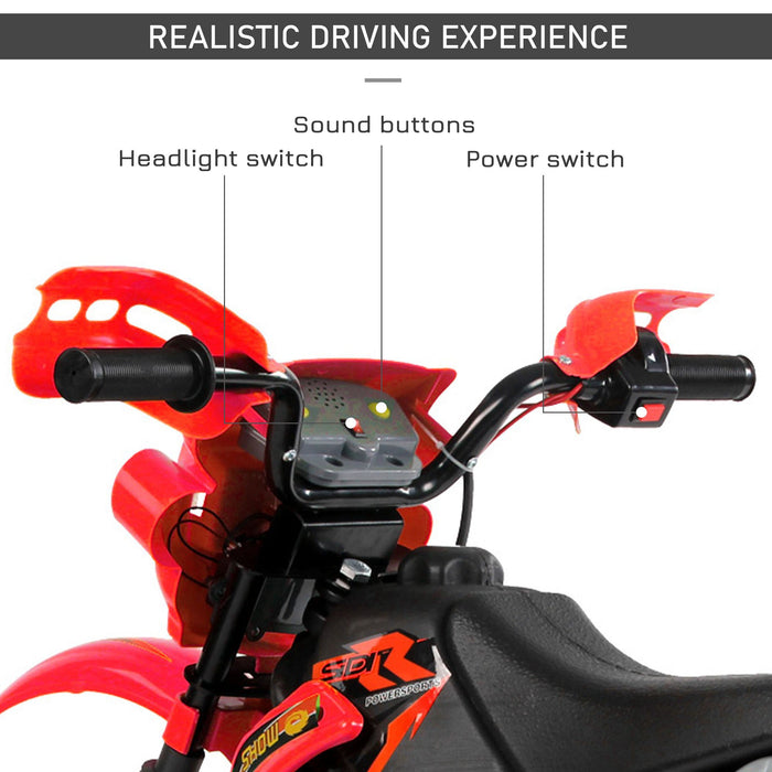 Kids 6V Electric Ride-On Motorcycle - Red Motorbike Scooter for Children - Ideal Outdoor Toy Gift for Little Bikers