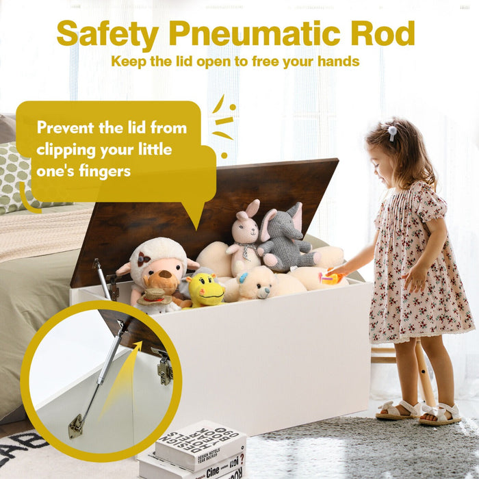 Solid Wood Storage Chest - Flip-Up Lid, Ideal for Bedroom, Hallway or Kid's Room - Stylish White Color and Practical Solution for Storing Personal Items