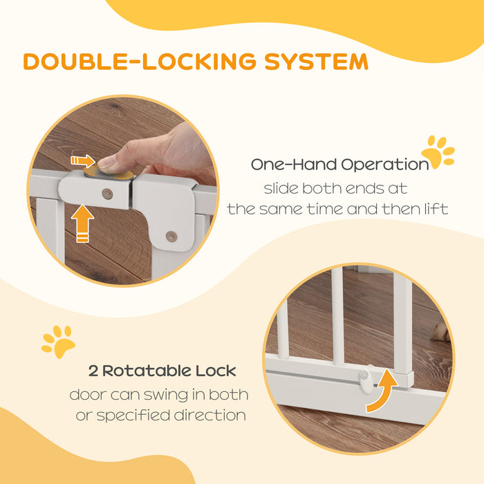 Extra Wide Pet Barrier with Walk-Through Door - Durable Pressure-Mount for Doorways, Hallways & Stairs - Ideal for Keeping Dogs Safe and Contained