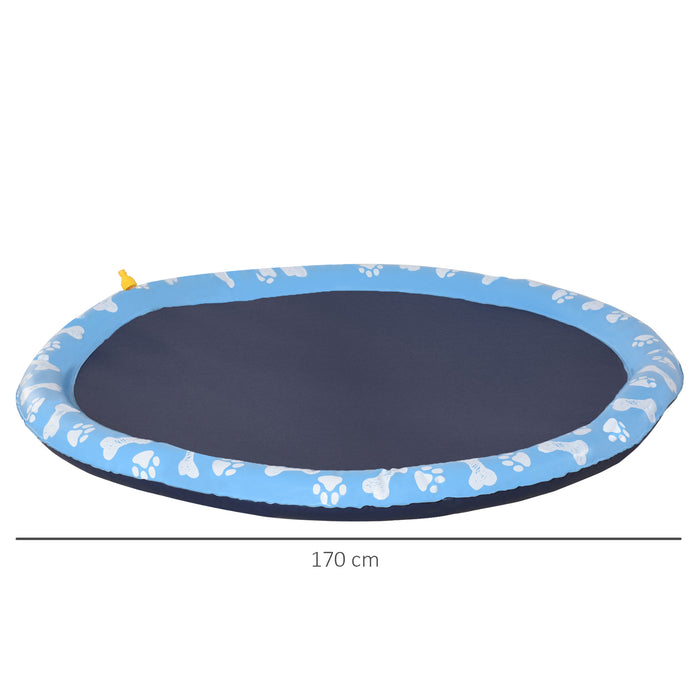 Pet Splash Sprinkler Play Mat - 170cm Non-Slip Water Game Pad for Dogs - Ideal for Cooling & Outdoor Backyard Fun