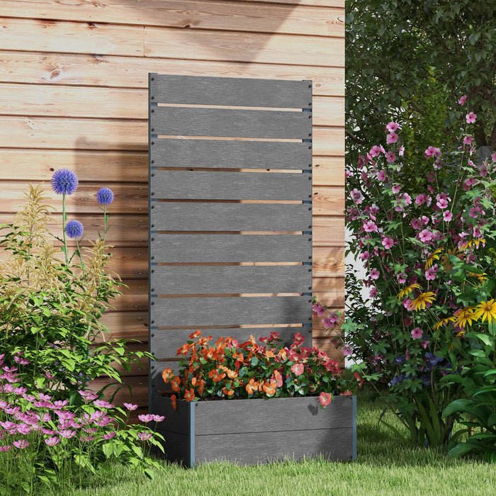 Freestanding Planter with Trellis Support - Garden Box for Climbing Plants, Vines & Flowers with Drainage - Perfect for Outdoor Spaces, Patios, 72x38x150cm Dark Grey