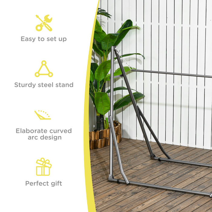 Foldable Multipurpose Metal Hammock Stand - 2-in-1 Design as Hammock and Clothes Drying Rack - Ideal for Outdoor Relaxation and Laundry Drying, 120kg Load Capacity