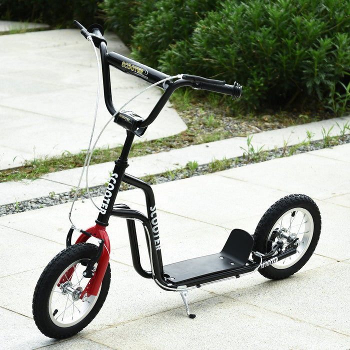 Kick Scooter for Kids - Steel Frame, Adjustable Height, Black & Red - Fun Outdoor Activity for Children