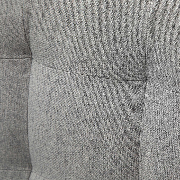 Modern Padded Bar Stools (Set of 2) - Thick Cushioning with Elegant Tufted Back and Sturdy Wooden Legs in Grey - Ideal for Kitchen Counter and Home Bar Comfort Seating
