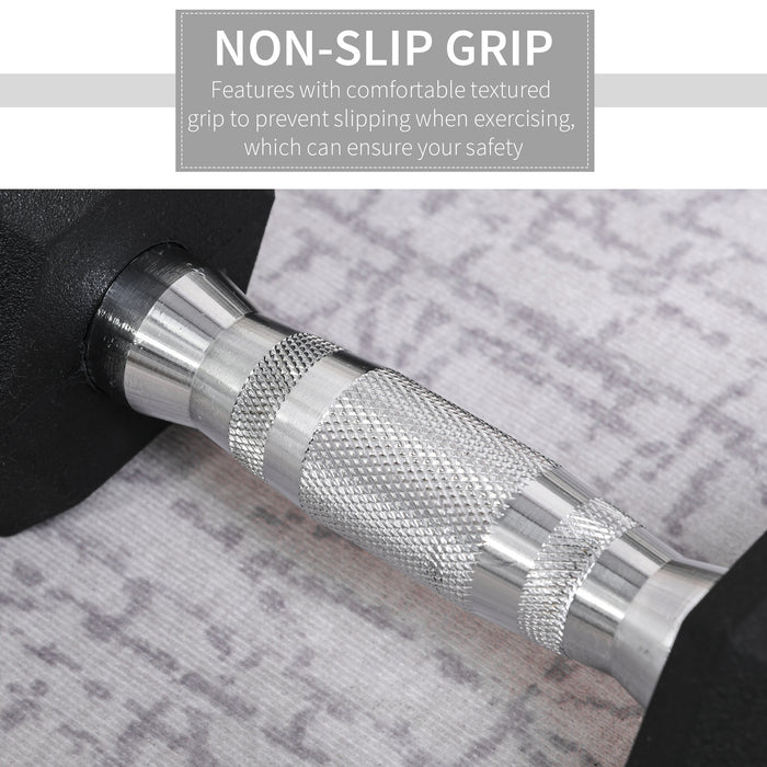 Rubber Hex Dumbbell Set - 2x4kg Home Gym Fitness & Weight Lifting - Ideal for Sports Enthusiasts & Strength Training