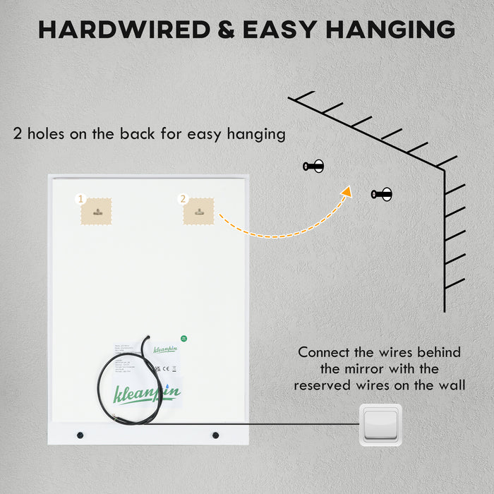 Illuminated LED Vanity Bathroom Mirror with Shelf - Smart Touch Control with 3 Color Modes, Anti-Fog - Ideal for Makeup and Grooming Needs