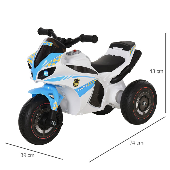 Police Ride-On Toddler 3-Wheel Trike with Music and Lights - Safety-Seated and Easy-Grip Handlebars for Kids - Fun Learning Bike Vehicle for 18-36 Month Olds, Blue