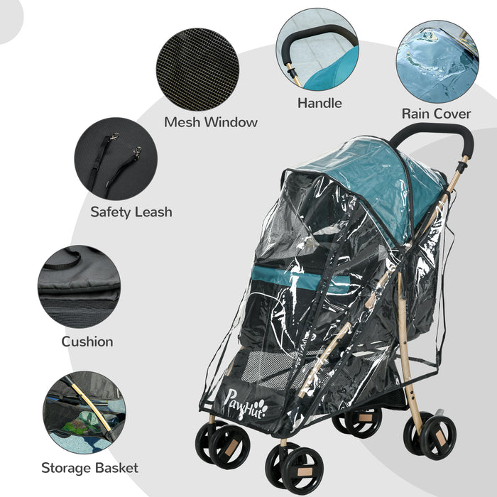Oxfoad Compact Dog Stroller - Weather-Resistant Pet Carrier with Rain Cover for Small Dogs - Ideal for Miniature Breeds & Outdoor Adventures