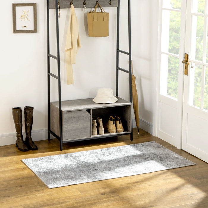 Modern Abstract Grey Rug - Stylish Decorative Area Carpet for Home - Ideal for Living Room, Bedroom, Dining Room, 150 x 80 cm