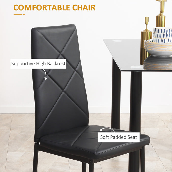 5-Piece Modern Dining Set - Space-Efficient Rectangular Table with Steel Frame for Kitchen - Ideal for Small Groups and Compact Areas