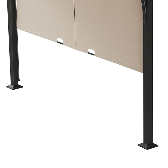 Outdoor Retractable Pergola 3x3m - Adjustable Canopy Gazebo for Garden, Beige - Ideal for Patio Shelter and Backyard Shade