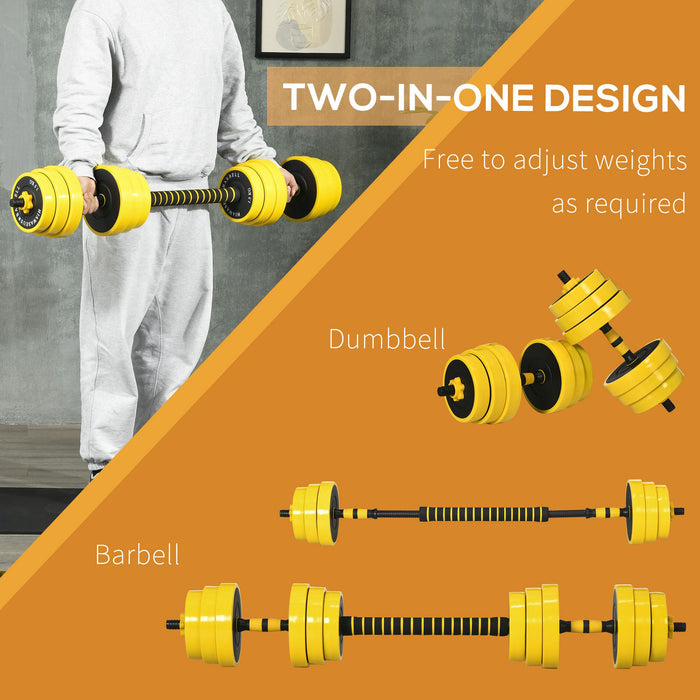 25KGS Adjustable Dumbbell & Barbell Set - Home Gym Exercise Equipment with Plates, Bar, and Clamps - Ergonomic Design for Fitness Enthusiasts