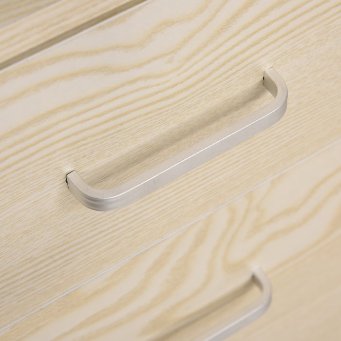 2-Drawer Locking Filing Cabinet - Rolling Storage for Legal/Letter Files with 5 Wheels, Oak Finish - Secure Office Organization and Home Cupboard Solution