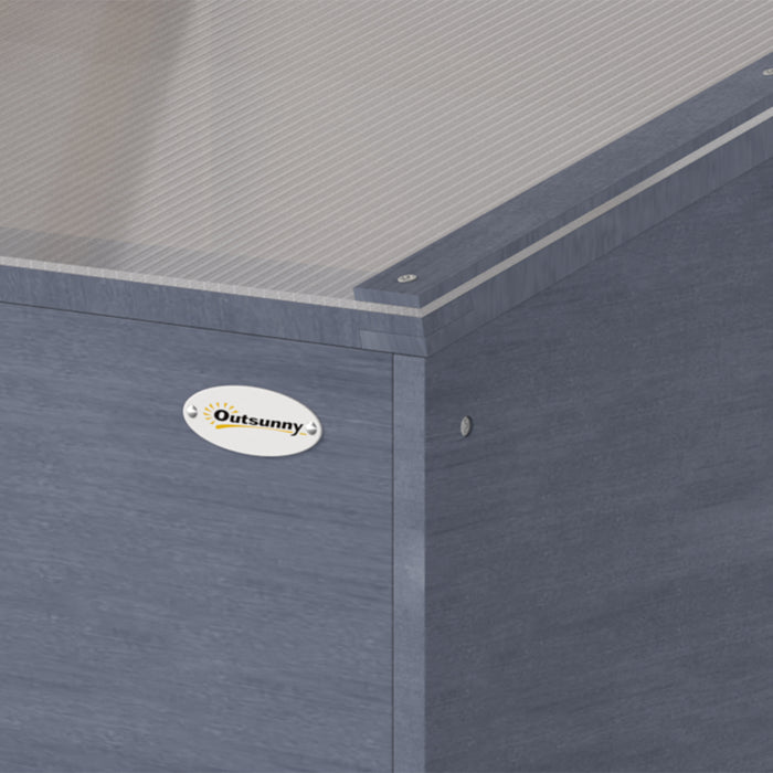 Polycarbonate Wooden Cold Frame - Sturdy Garden Greenhouse with Openable Tops for Plant Growth - Ideal for Season Extension & Seedling Protection, 100x50x36cm, Light Grey