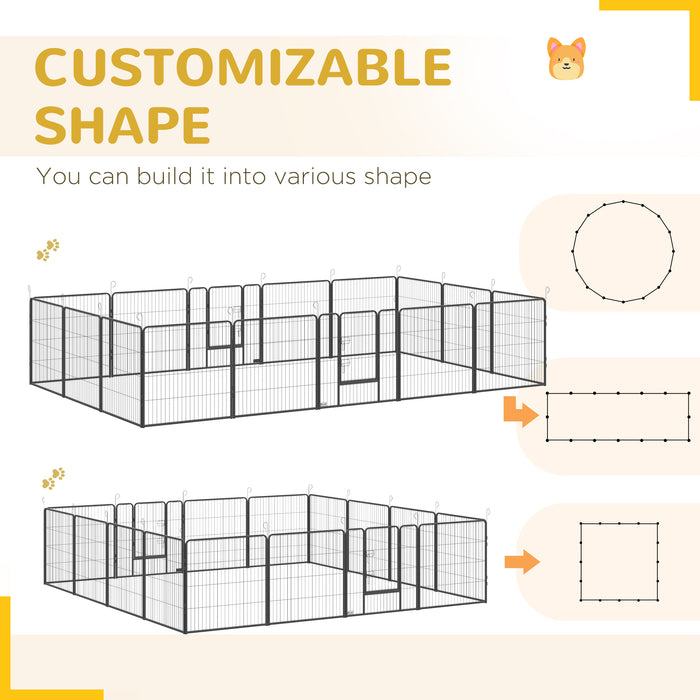 Heavy Duty 16-Panel Puppy Playpen - Safe Confinement for Small to Medium Dogs, Suitable for Indoors and Outdoors - Ideal for Training and Exercise in a Controlled Environment
