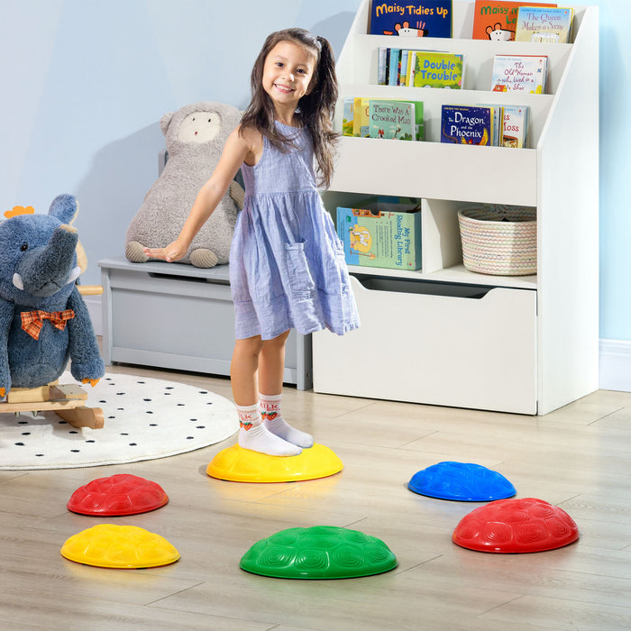 Kids Stepping Stones Set - 6Pcs Colorful Balance River Stones with Anti-Slip Bottoms - Fun Coordination & Sensory Play for Ages 3-8