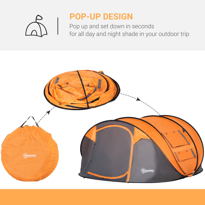 4-5 Person Instant Setup Tent - Waterproof Family Camping Shelter with Mesh and PVC Windows - Easy Transport for Outdoor Adventures