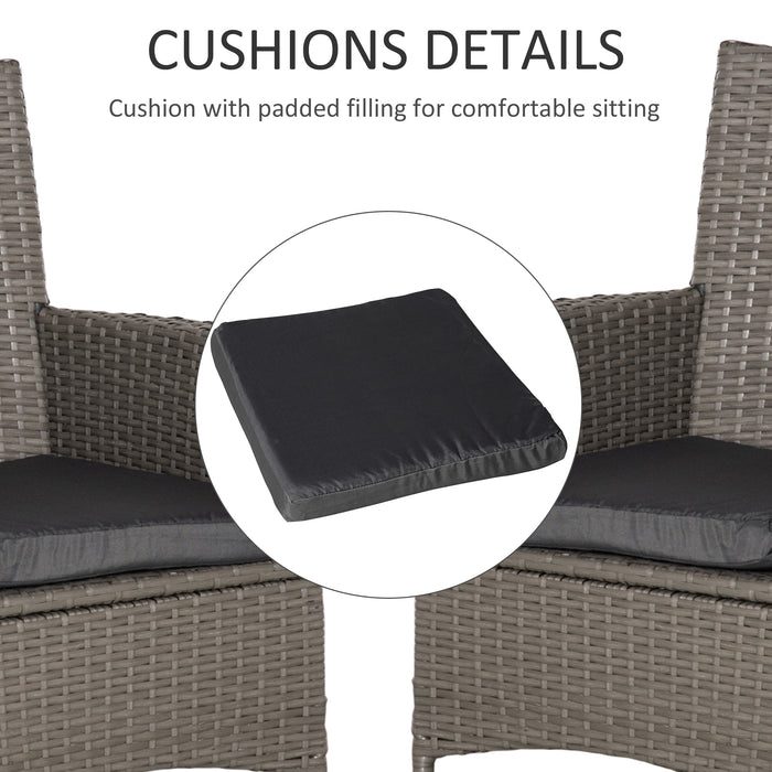 2-Seater Rattan Armchair - Outdoor Patio Dining Chair with Cushions and Armrests - Ideal for Garden Comfort and Entertaining Guests