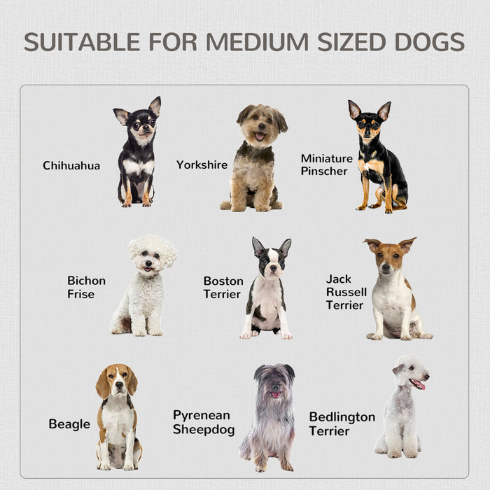 End Table Dog Crate with Style - Dual-Door Lockable Indoor Kennel for Medium Dogs - Decorative Puppy Home Furniture in White