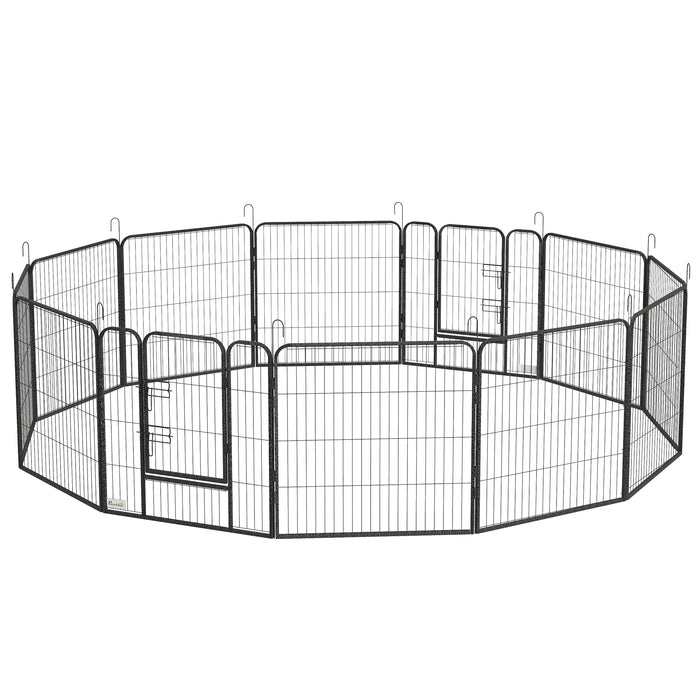Heavy Duty 12-Panel Puppy Playpen - Exercise Fence and Pet Barrier for Small to Medium Dogs - Safe Enclosure for Play and Training