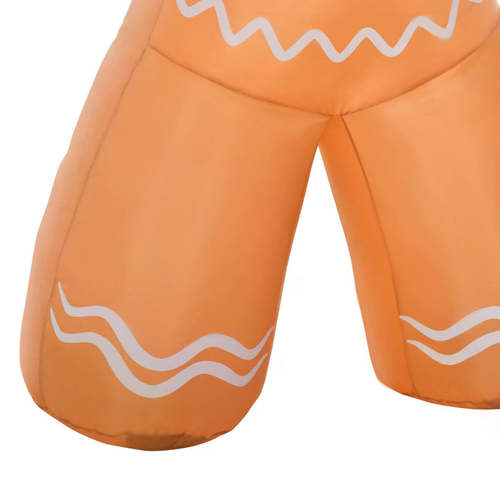 Inflatable 2.4m Gingerbread Man Decoration with Lights - Festive Holiday Display for Indoor & Outdoor, Garden, Lawn - Ideal for Christmas Party Props & Home Decor