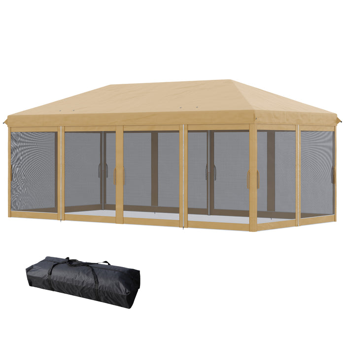 Pop-Up Gazebo Canopy - 6x3m Marquee with Mesh Walls and Carry Bag for Outdoor Shelter - Ideal for Parties, Weddings, and Events