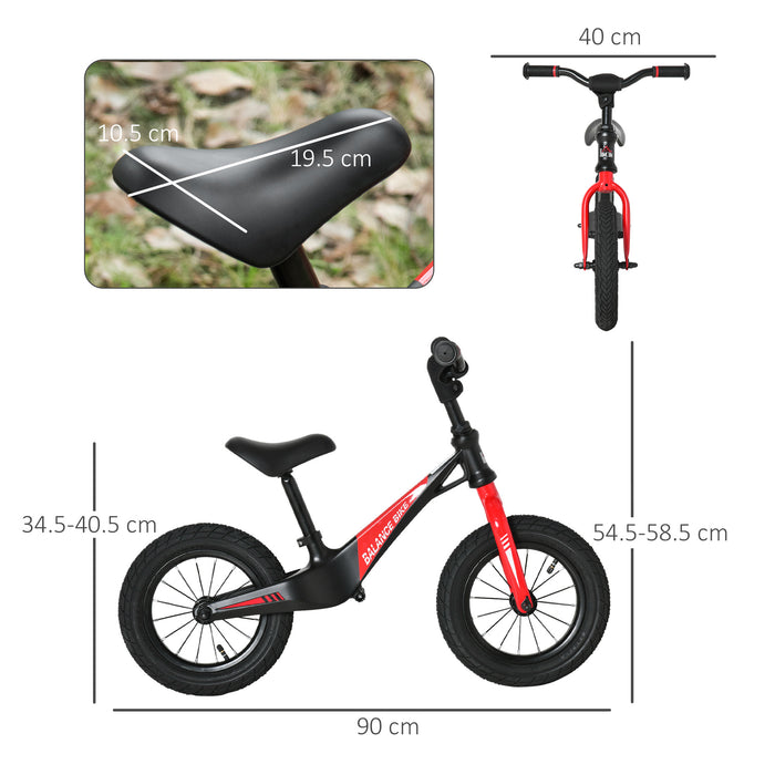 Kids Balance Bike 30cm - No-Pedal Design with Air-Filled Tires, Adjustable Handlebars & Padded Seat - Perfect Training Cycle for Toddlers Ages 3-6