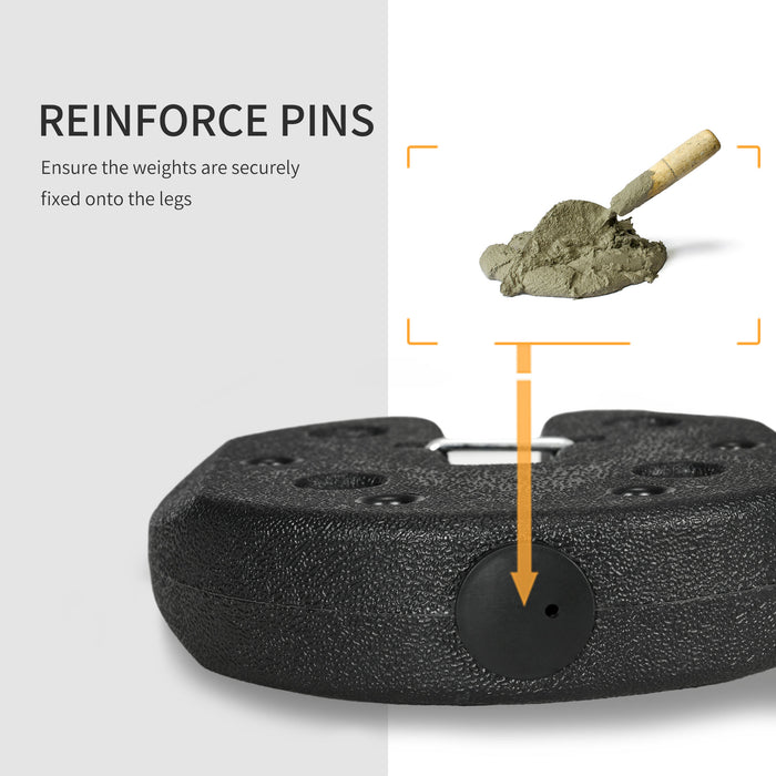 12KG Gazebo Weights Set of 4 - Heavy-Duty Leg Stabilizers with Reinforcement Pins & Carry Belt - Ideal for Canopies, Marquees & Tents Stability