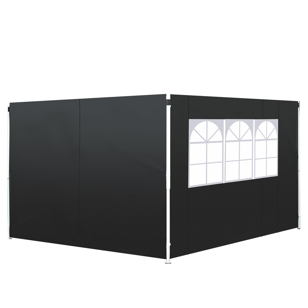 3M Gazebo - Interchangeable Side Wall Panels in Black - Ideal for Outdoor Shelter and Privacy