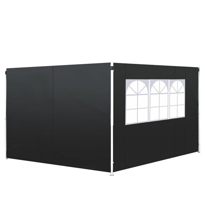 3M Gazebo - Interchangeable Side Wall Panels in Black - Ideal for Outdoor Shelter and Privacy